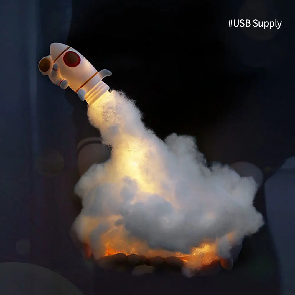Creative Astronaut Night Light DIY Small Rocket Lamp Material Set 2M Space Themed LED Light String USB Charging Kids Home Decor