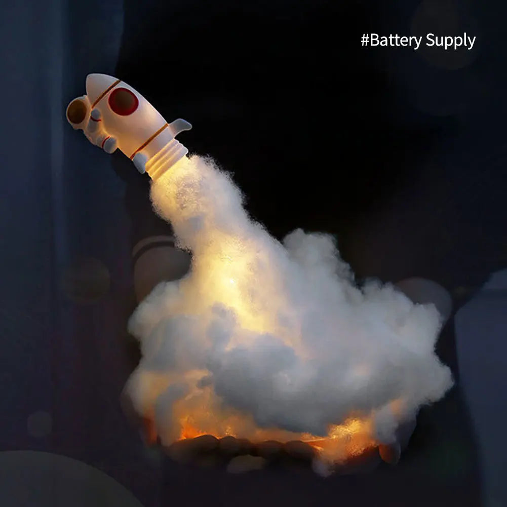 Creative Astronaut Night Light DIY Small Rocket Lamp Material Set 2M Space Themed LED Light String USB Charging Kids Home Decor