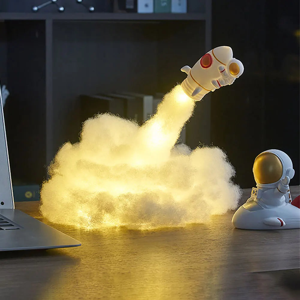 Creative Astronaut Night Light DIY Small Rocket Lamp Material Set 2M Space Themed LED Light String USB Charging Kids Home Decor